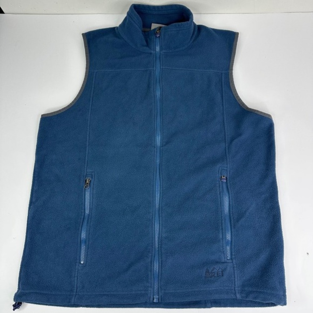 REI‎ Fleece Vest Men's XL Blue Zip Up Outdoor Hiking Sleeveless Jacket